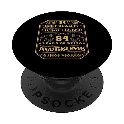 84 Años De Ser Increíble 84 Años 84 Cumpleaños Hombre PopSockets PopGrip Intercambiable