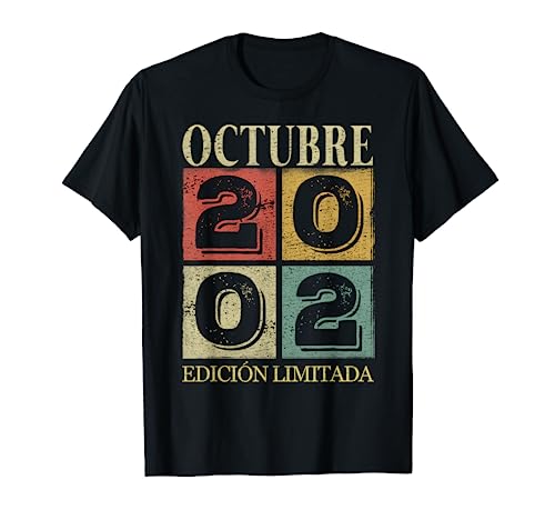 20 Años Cumpleaños Octubre 2002 Hombre Mujer Octubre Camiseta