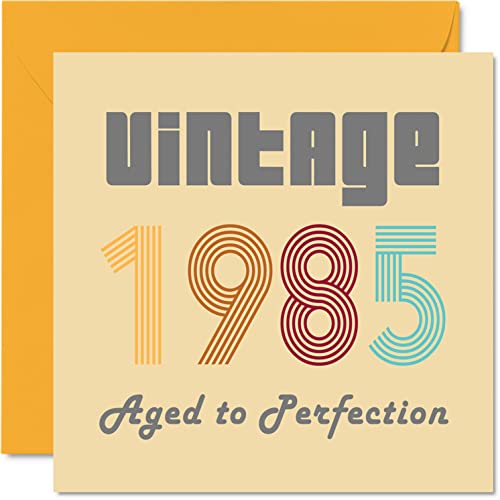 Tarjetas de cumpleaños número 39 para hombres y mujeres – Vintage 1985 Aged To Perfection –...