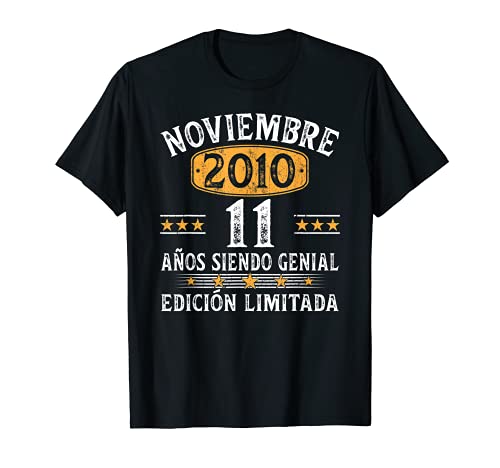 Nacido En Noviembre 2010 11 Años Cumpleaños Regalo Niño Camiseta