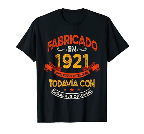 Fabricado En 1921 Regalo 100 Años Cumpleaños Hombre Mujer Camiseta