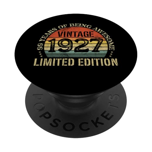 Vintage 1927 Edición Limitada 99 Cumpleaños 99 Años PopSockets PopGrip Adhesivo