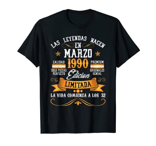 Leyendas Marzo 1990 32 Años Cumpleaños Camiseta