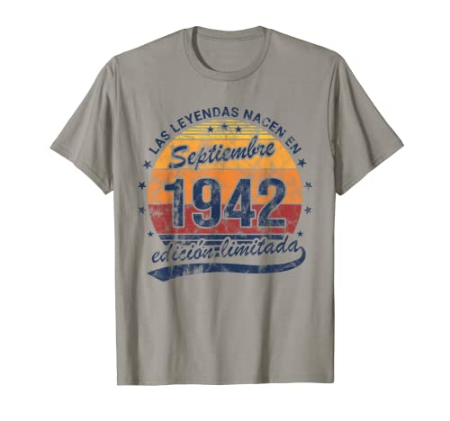 Leyendas Nacen Septiembre 1942 Cumpleaños Vintage Camiseta