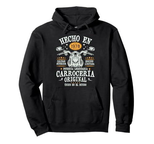 Hecho en 1978 - 48 Años Cumpleaños Moto Biker Hombre Motero Sudadera con Capucha