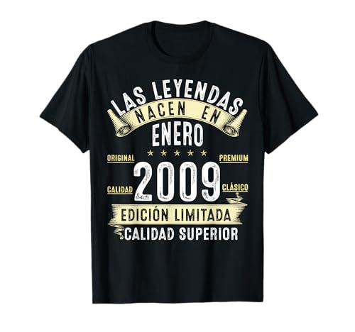 17 Años Cumpleaños Las Leyendas Nacen en Enero De 2009 Camiseta