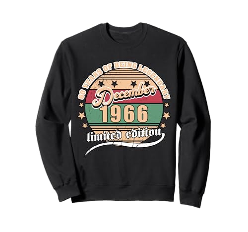 60 cumpleaños Diciembre 1966 Vendimia 60 Años Legendary Sudadera