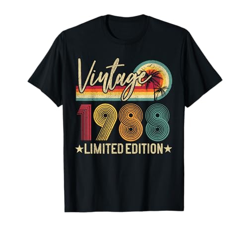 Vintage 1988 Retro 35 cumpleaños regalo edición limitada retro Camiseta
