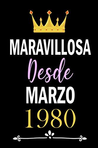 Maravilloso desde Marzo 1980: cuaderno cumpleaños, regalos de cumpleaños para hombres, mujeres, 41...