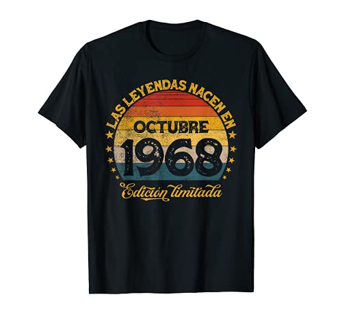 Las Leyendas Nacen En Octubre 1968 52 años Cumpleaños Camiseta