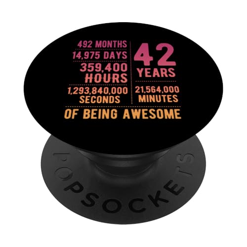 42 Cumpleaños Hombres Mujeres Divertido 42 Años PopSockets PopGrip Adhesivo