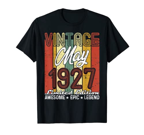 Edición Limitada Mayo 1927 94 Cumpleaños Vintage Camiseta