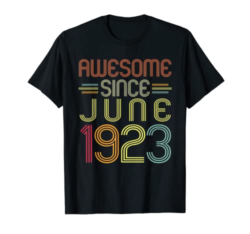 Regalos de 99 cumpleaños impresionantes desde junio de 1923 99 años Camiseta
