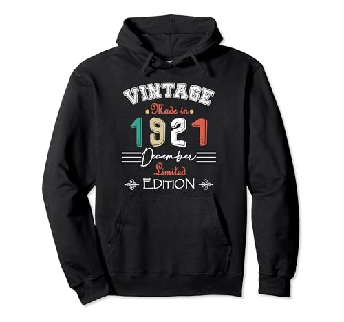 Nacido En Diciembre 1921 Vintage Feliz Cumpleaños 103 años Sudadera con Capucha
