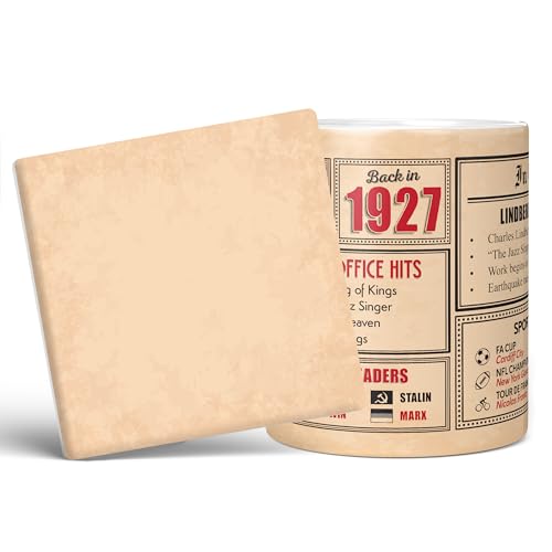 Mug Monster - Regalo de 98 cumpleaños – Taza de vuelta en 1927, regalo para hombres y mujeres, 98...