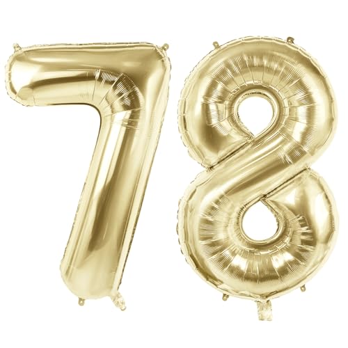 Globos del número 78 para decoraciones de fiesta de cumpleaños 78, globos de helio de lámina...