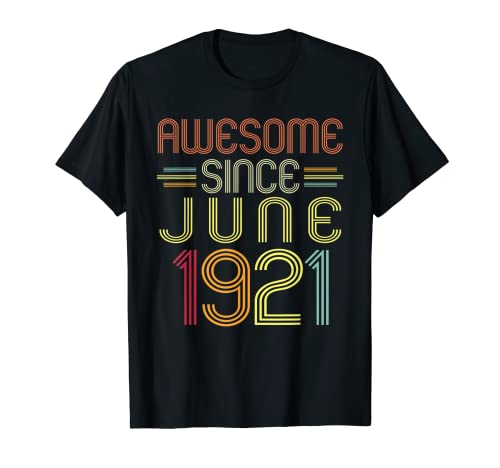 Regalos de 101 cumpleaños impresionantes desde junio de 1921 101 años Camiseta
