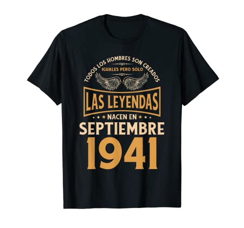 Cumpleaños Hombre Regalos Las Leyendas Septiembre 1941 Camiseta