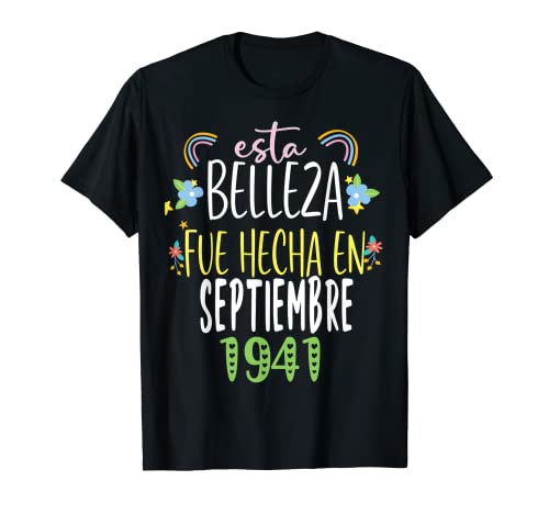 Hecha En septiembre 1941 Mujer Regalo 81 años Cumpleaños Camiseta