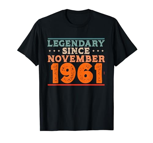 Legendario desde noviembre de 1961 retro vintage fiesta de cumpleaños Camiseta