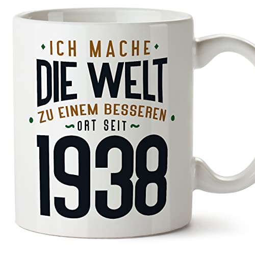 MUGFFINS Tazas 1938 Cumpleaños - En Alemán - Ich Mache Die Welt zu Einem Besseren - 11 oz / 330 ml...