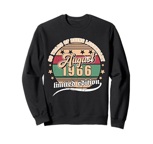 60 cumpleaños Agosto 1966 Vendimia 60 años Legendary Sudadera