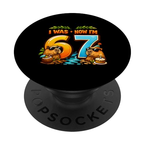 Yo era 6 Ahora Tengo 7 Cumpleaños 67 Meme Capibara Niños Niños Niñas PopSockets PopGrip Adhesivo