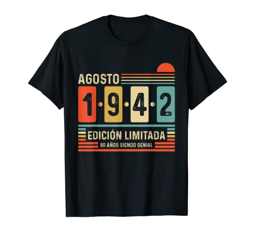 80 Años Agosto 1942 Leyenda Regalo 80 Cumpleaños Camiseta