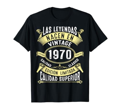 Las Leyendas Nacen En 1970 56 Años Cumpleaños Hombre Regalo Camiseta