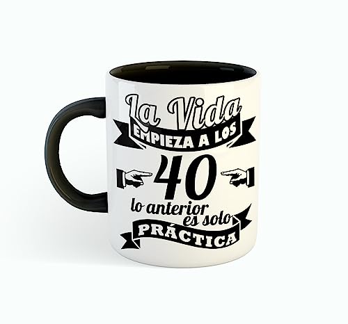 Taza para 40 cumpleaños – Regalo Original para Hombre y Mujer – Taza Desayuno