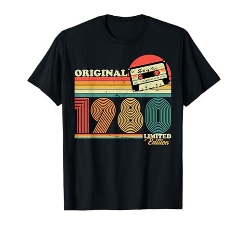 1980 vintage cumpleaños retro edición limitada hombres mujer regalo Camiseta