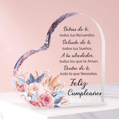 FANAOREN Regalo Cumpleaños Mujer, Regalos Originales para Mujer, Placa Acrílica Regalo Mujer,...