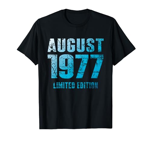 46 Cumpleaños Hombre 46 Años Edición Limitada Agosto 1977 Camiseta