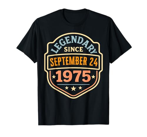 Legendaria Desde Septiembre 24 1975 Impresionante Fiesta de Cumpleaños Camiseta
