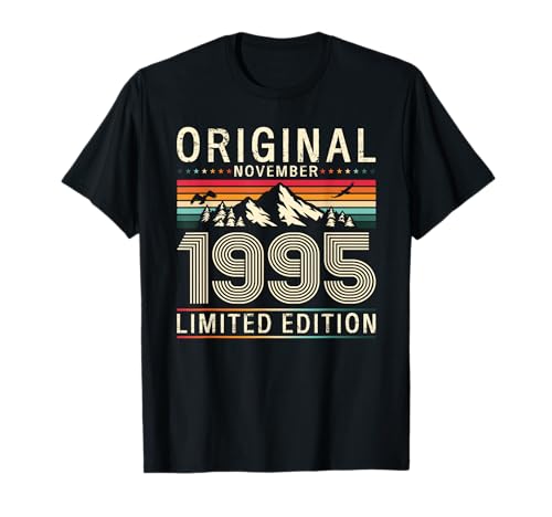 30 cumpleaños Hombre Mujer Regalo Noviembre 1995 Camiseta