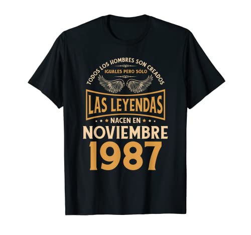 Cumpleaños Hombre Regalos Las Leyendas Noviembre 1987 Camiseta