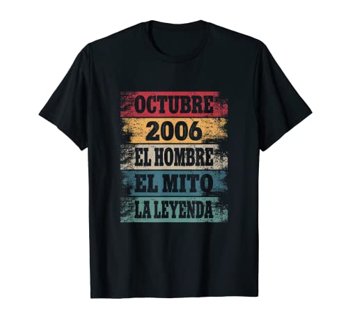 Hombre 16 Cumpleaños Regalo Años Divertido Decoración Octubre 2006 Camiseta