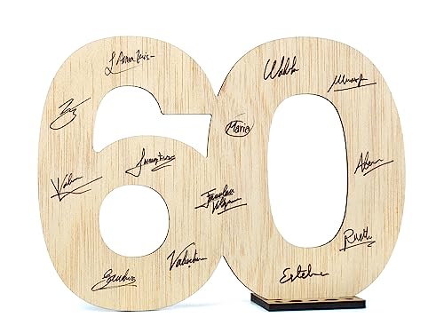 CONTRAXT Tarjeta felicitacion 60 cumpleaños. Regalo detalles libro de firmas alternaivo decoracion...