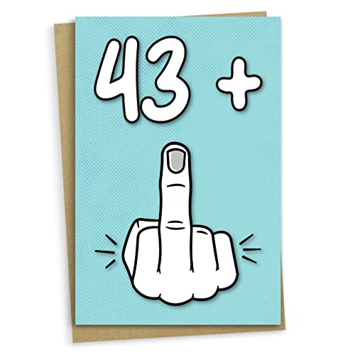 Tarjeta de 44 cumpleaños, 43 + 1, divertida tarjeta de cumpleaños para mujeres u hombres de 44 años