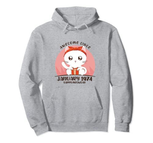 49 años Cumpleaños - Enero de 1974 Anime japonés Sudadera con Capucha