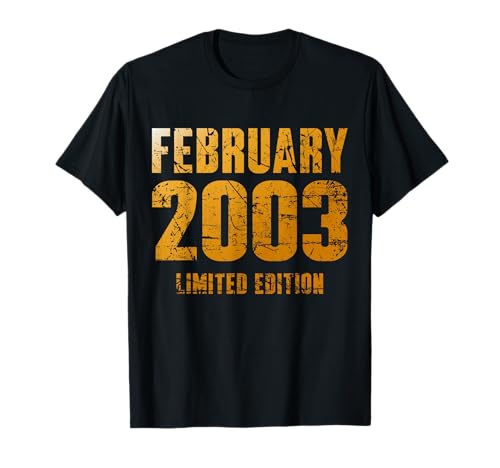 20 Cumpleaños Hombre 20 Años Edición Limitada Febrero 2003 Camiseta