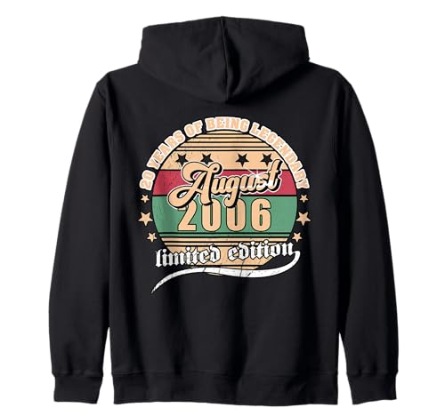 20 cumpleaños Agosto 2006 Vendimia 20 años Legendary Sudadera con Capucha