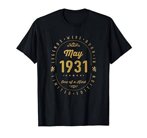 90 años Cumpleaños - Las Leyendas nacen en Mayo de 1931 Camiseta