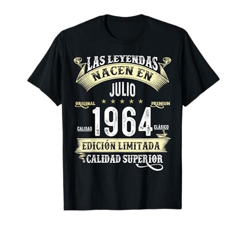 61 Años Cumpleaños Las Leyendas Nacen En Julio de 1964 Camiseta