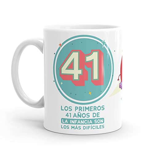 Puterful - Taza 41 Cumpleaños - Tazas originales para café - Resistente al microondas y...