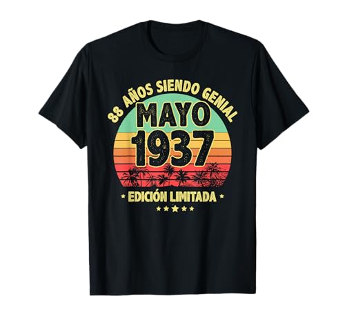 Mayo 1937 88 Años Hombre Cumpleaños Regalo Mayo 1937 Camiseta