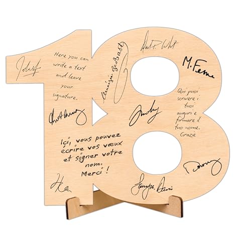 CUBIBOO ART Número de Madera 18 Años Chico, Chica con Soporte - Decoracion 18 Cumpleaños -...