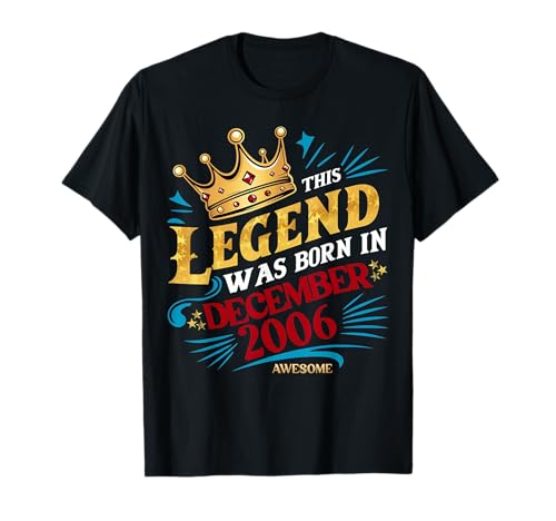 Una leyenda nació en diciembre de 2006 Impresionante cumpleaños de hombre niño Camiseta
