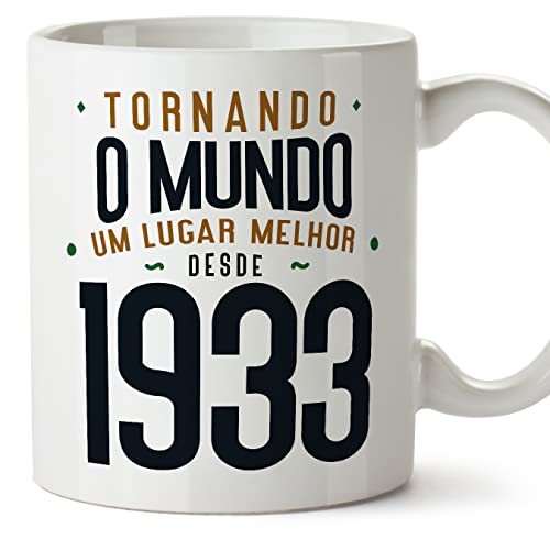 MUGFFINS Tazas 1933 Cumpleaños - En Portugués - Tornando o Mundo um Lugar Melhor - 11 oz / 330 ml...