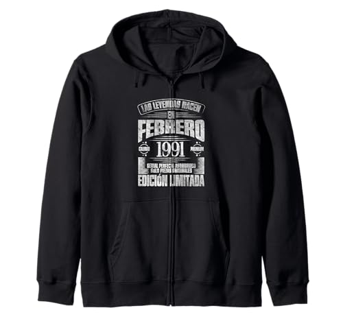 Las Leyendas nacen en Febrero de 1991 - 35 Años Cumpleaños Sudadera con Capucha